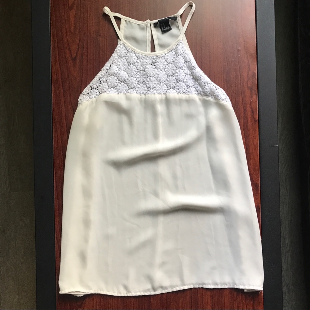 Forever 21 White Halter Tank Top